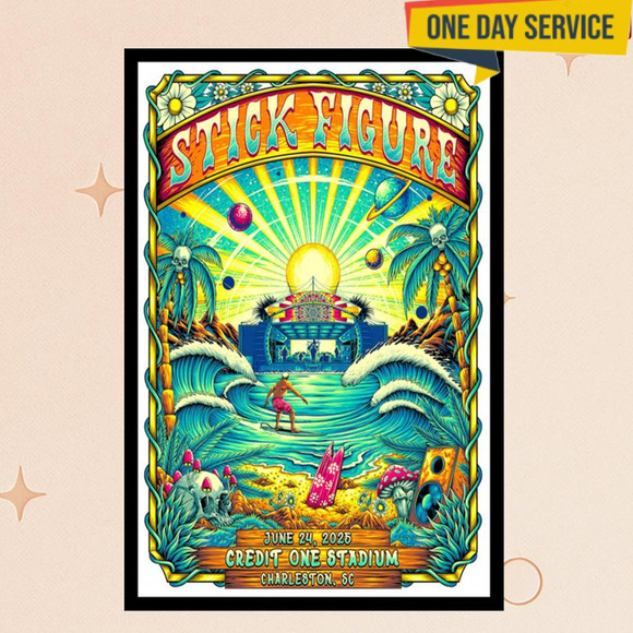 Poster126 Other - Stick Figure Credit One Stadium Charleston Sc June 24 2025 Poster